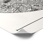 Bordeaux Charcoal City Map Poster – Minimal French (Ecke)