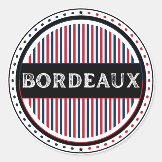 Bordeaux City Pride Emblem – French Identity Runder Aufkleber (Vorderseite)