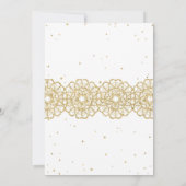 Bordeaux-Crochet-Laserschnitt-Stil aus Gold Glitze Einladung (Rückseite)