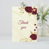 Bordeaux Dankeskarte (Stehend Vorderseite)