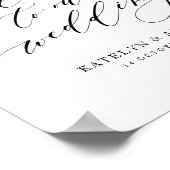 Bordeaux Dusty Blue Blume Begrüßungszeichen Hochze Poster (Ecke)