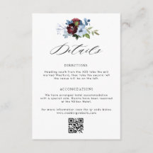 Bordeaux Dusty Blue Blumenzettel