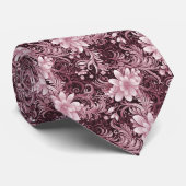 Bordeaux Floral Batik Krawatte (Gerollt)