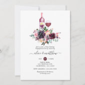 Bordeaux Floral Wine Degustations Party Einladung (Vorderseite)