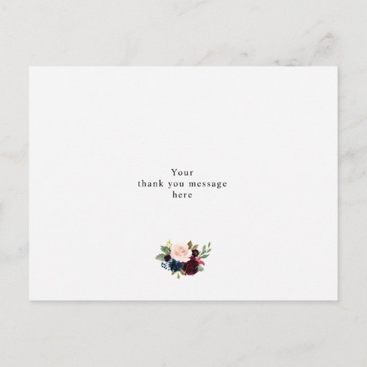 Bordeaux florale Bridesmaid danke Ihnen Karte (Rückseite)