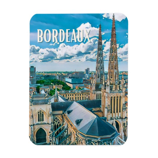 Bordeaux Foto Vintage Magnet (Vertikal)