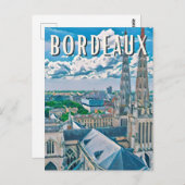 Bordeaux Foto Vintage Postkarte (Vorne/Hinten)