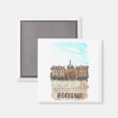 Bordeaux France Place de la Bourse Travel Magnet (Vorderseite/Rückseite)