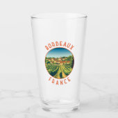 Bordeaux France Retro Distressed Circle Glas (Vorderseite)