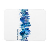 Bordeaux France Skyline Blue Magnet (Horizontal)