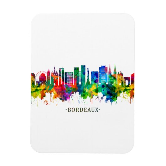 Bordeaux France Skyline Magnet (Vertikal)