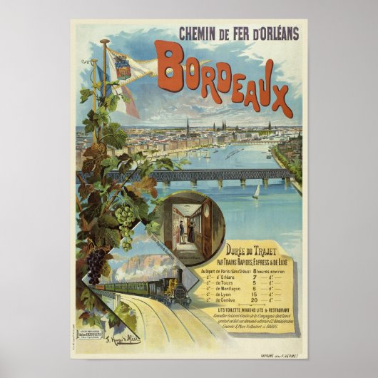 Bordeaux France Vintage Poster 1896 (Vorne)