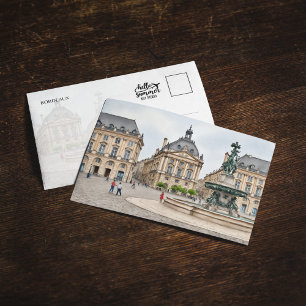 Bordeaux France Watercolor Postcard Einladung