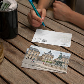Bordeaux France Watercolor Postcard Einladung