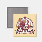 Bordeaux Frankreich Magnet (Vorderseite/Rückseite)