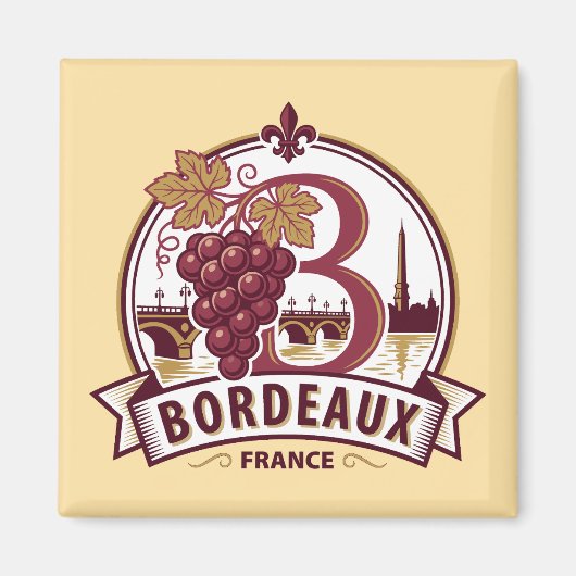 Bordeaux Frankreich Magnet (Vorne)