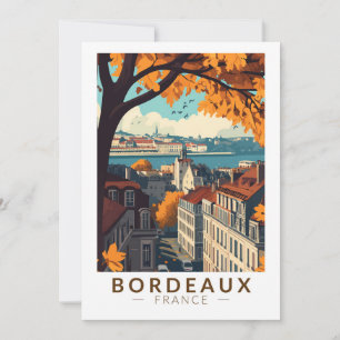 Bordeaux Frankreich Reise Kunst Vintage Einladung