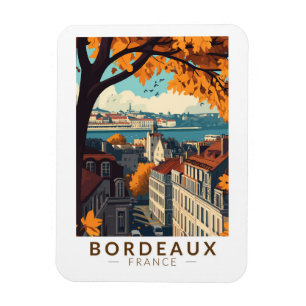 Bordeaux Frankreich Reise Kunst Vintage Magnet