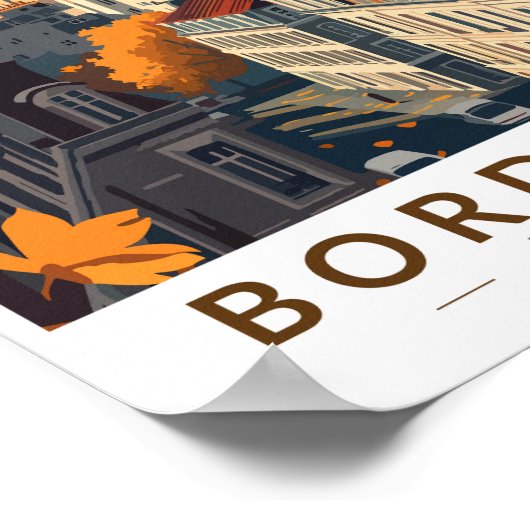 Bordeaux Frankreich Reisen Vintag Poster (Ecke)