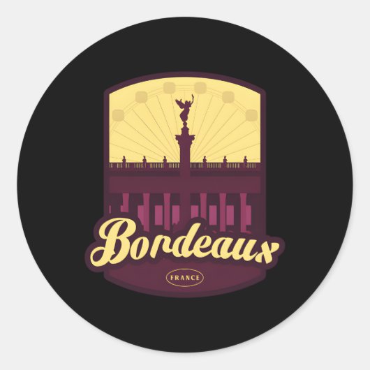 Bordeaux Frankreich Runder Aufkleber (Vorderseite)