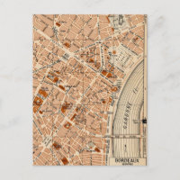 Bordeaux Frankreich Vintage-Karte