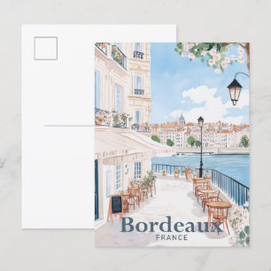 Bordeaux Frankreich - Wasserfarben Postkarte