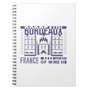 Bordeaux Frankreich Wein Stadt Grafik Notizblock
