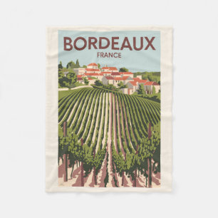 Bordeaux Frankreich Weinberg Reise Kunst Vintage Fleecedecke