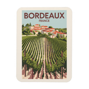 Bordeaux Frankreich Weinberg Reise Kunst Vintage Magnet