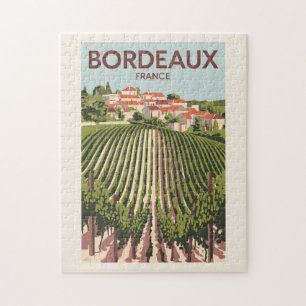 Bordeaux Frankreich Weinberg Reise Kunst Vintage Puzzle