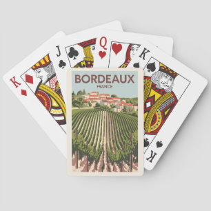 Bordeaux Frankreich Weinberg Reise Kunst Vintage Spielkarten
