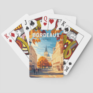 Bordeaux Frankreich Weinberg Reise Kunst Vintage Spielkarten