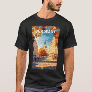 Bordeaux Frankreich Weinberg Reise Kunst Vintage T-Shirt