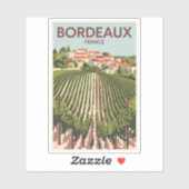 Bordeaux Frankreich Weinroute Mendrisiotto Vintag Aufkleber (Blatt)