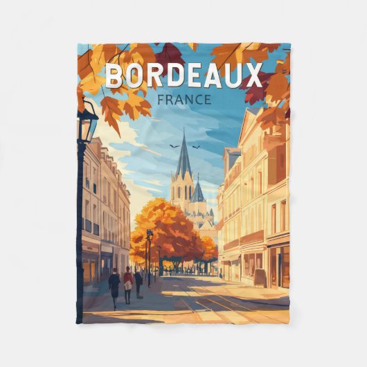 Bordeaux Frankreich Weinroute Mendrisiotto Vintag Fleecedecke (Vorderseite)