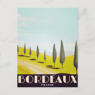 Bordeaux, französisches Reiseposter im Vintage-Sti Postkarte