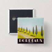 Bordeaux, französisches Vintages Reiseplakat Button (Vorne & Hinten)