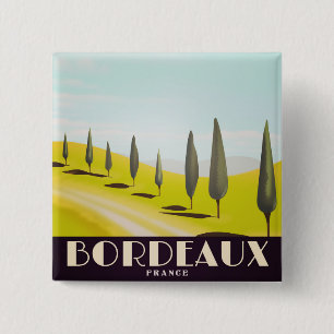Bordeaux, französisches Vintages Reiseplakat Button