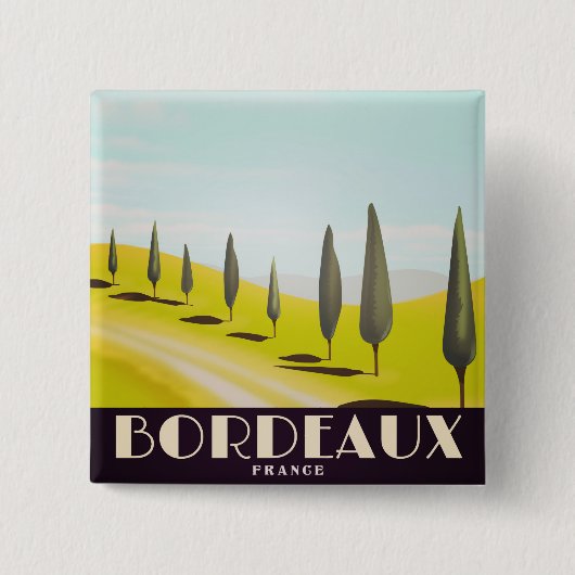 Bordeaux, französisches Vintages Reiseplakat Button (Vorderseite)