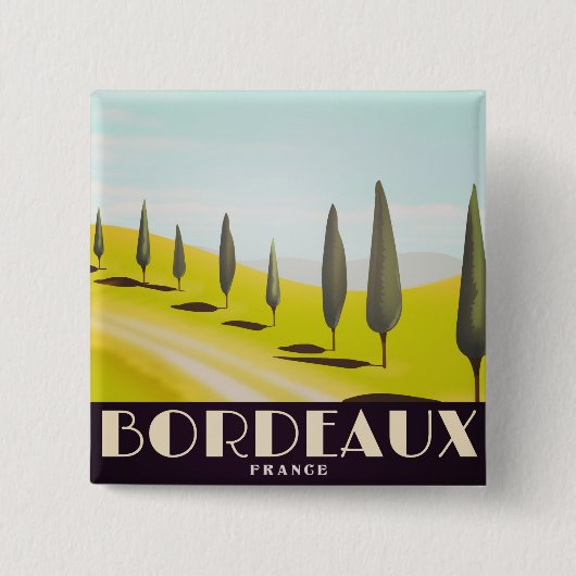 Bordeaux, französisches Vintages Reiseplakat Button (Vorderseite)