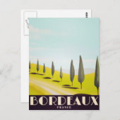 Bordeaux, französisches Vintages Reiseplakat Postkarte (Vorne/Hinten)
