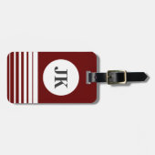 Bordeaux-Gepäckmarke| anpassbares Monogramm Gepäckanhänger (Vorderseite horizontal)