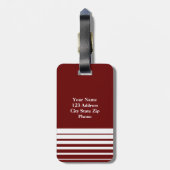 Bordeaux-Gepäckmarke| anpassbares Monogramm Gepäckanhänger (Rückseite vertikal)