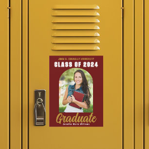 Bordeaux-Gold-Abschlussfoto Klasse 2026 Magnet