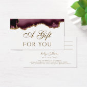 Bordeaux Gold Glitzer Agate Gift Card (Schreibtisch)