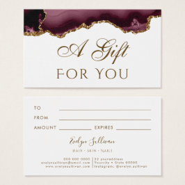 Bordeaux Gold Glitzer Agate Gift Card