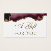 Bordeaux Gold Glitzer Agate Gift Card (Vorderseite)