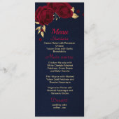 Bordeaux-Goldblütennavy Menükarte (Vorderseite)