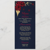 Bordeaux-Goldblütennavy Menükarte (Vorderseite)