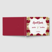 Bordeaux & Golden Blume - elegantes Gästebuch (Voll)